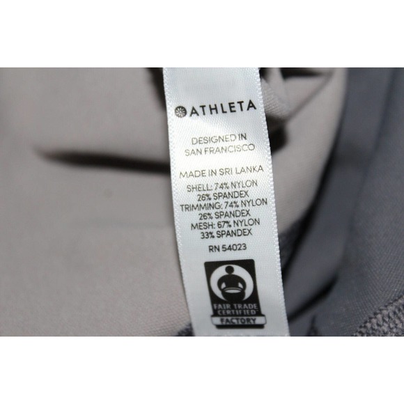 Athleta Leggings Medium Gray White‎ Pull-On Colorblock Tight Lightweight Women - Picture 4 of 13